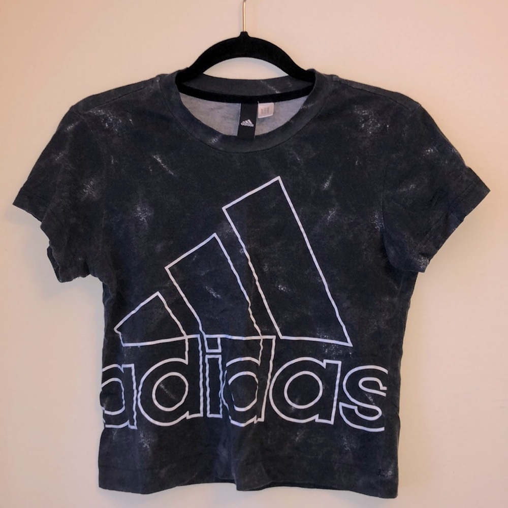 Distressed Adidas cropped tee
